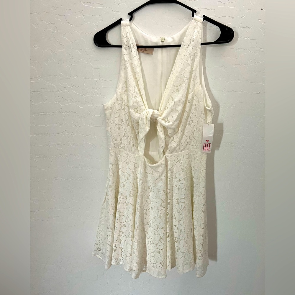 Lucy Love Mini White Lace Dress Small